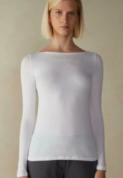 Intimissimi SCOLLO A BARCHETTA - Langarmshirt - Milk White