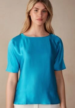 Intimissimi KURZÄRMELIGES - Bluse - Blau Digital Turquoise