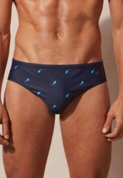 Intimissimi MIT HAIFISCHPRINT - Badehose Slip - Shark Print Deep Blue