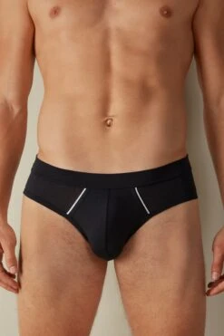 Intimissimi AUS SUPIMA NATURAL FRESH - Slip - Blau - Blue/white