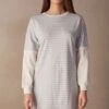 Intimissimi MANICHE LUNGHE SUNDAY - Nachthemd - Riga Grigio Mel Vanilla